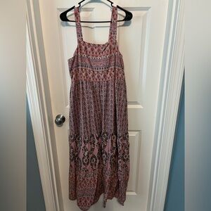 Knox Rose Boho Pink Printed Sleeveless Maxi Dress Size Large - EUC!